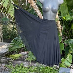 Oleg casini pure silk full circle midi skirt